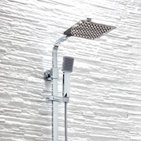 Elliot Chrome Square Rigid Riser Shower