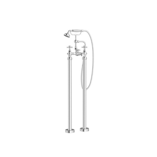 sabrina floor standing bath shower mixer tap with shower kit, Alessio, Chrome Bath Taps, Free Standing Bath Taps, Taps, 1