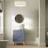 skanda 610mm basin unit oak worktop matt smoke blue with chrome handles, Alessio, Sink Vanity Unit, Basin Unit, 1