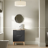 skanda 610mm basin unit oak worktop matt graphite grey with chrome handles, Alessio, Sink Vanity Unit, Basin Unit, 1