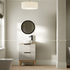 skanda 610mm basin unit oak worktop matt oat with black handles, Alessio, Sink Vanity Unit, Basin Unit, 1