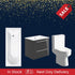 Sleek Bath Suite 1700mm with 500mm Anthracite Wall Hung Basin Unit And Toilet