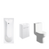 Sleek Bath Suite 1700mm with 500mm White Basin Unit And Toilet
