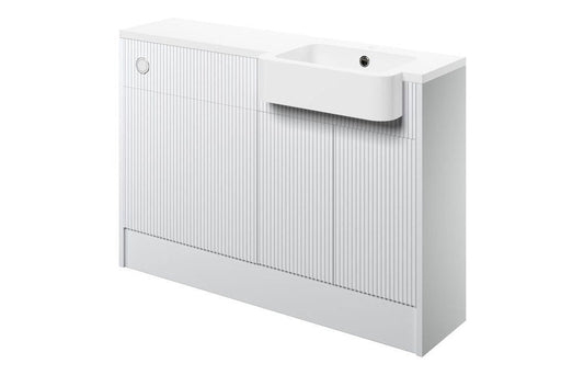 Anita 1242mm Basin & WC Unit Pack (RH) - Matt White