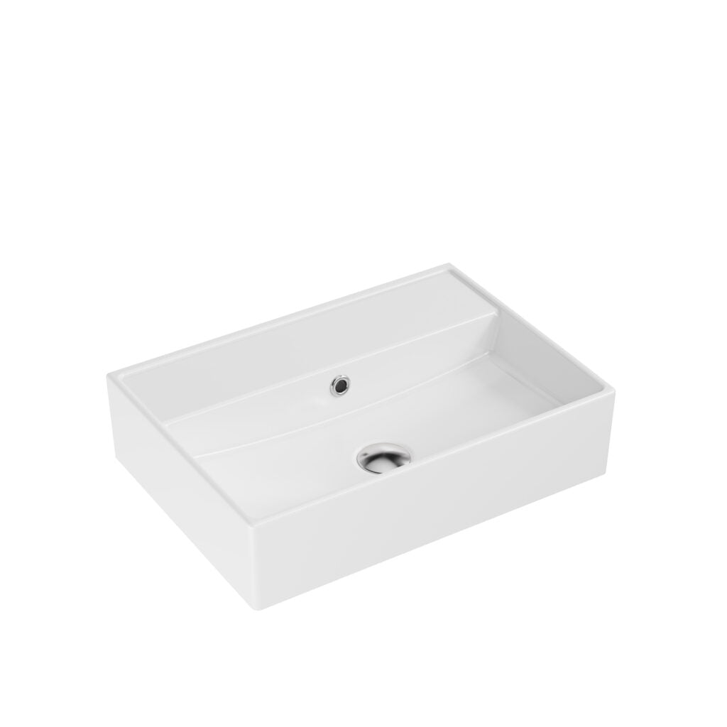 Scudo Countertop Wall Hung Basin 500x350x120 Gloss White