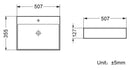 scudo countertop wh basin 500x350x120 gwte pre tap hole, Scudo, Basin, Counter Top Bowl, 3