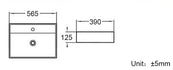 scudo countertop wh basin 560x380x120 gwte pre tap hole, Scudo, Basin, Counter Top Bowl, 3