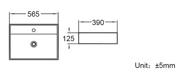 Scudo Countertop Wall Hung Basin 560x380x120 Gloss White