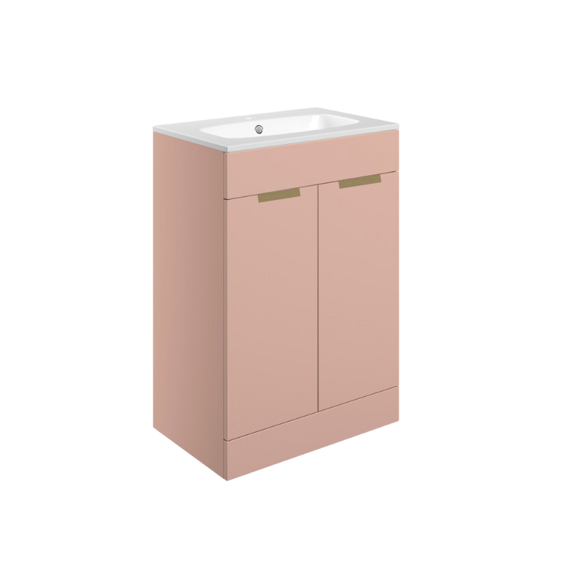 valente 615mm floor standing 2 door basin unit basin matt antique rose, Alessio, Sink Vanity Unit, Basin Unit, 2