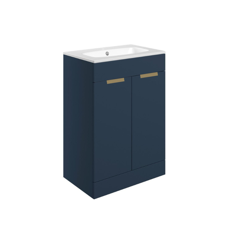 valente 615mm floor standing 2 door basin unit basin matt deep blue, Alessio, Sink Vanity Unit, Basin Unit, 2