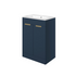 valente 615mm floor standing 2 door basin unit basin matt deep blue, Alessio, Sink Vanity Unit, Basin Unit, 3