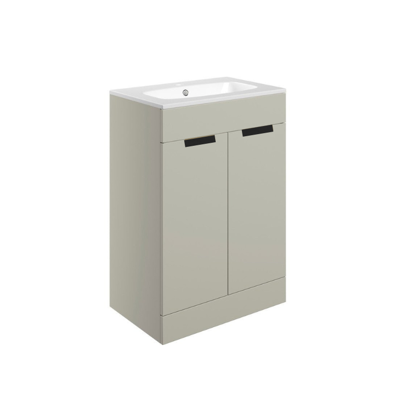valente 615mm floor standing 2 door basin unit basin matt latte, Alessio, Sink Vanity Unit, Basin Unit, 2