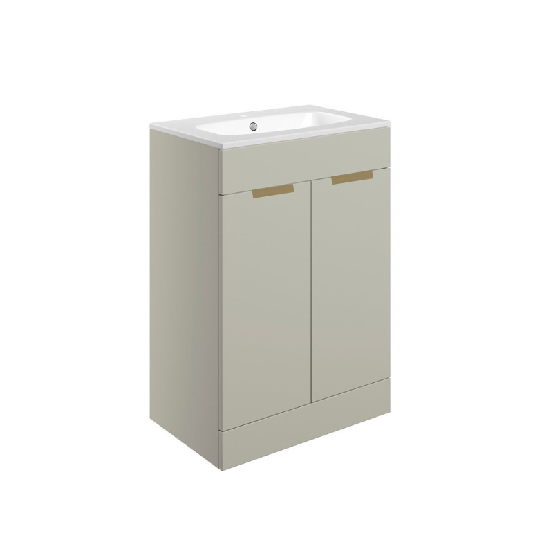 valente 615mm floor standing 2 door basin unit basin matt olive green, Alessio, Sink Vanity Unit, Basin Unit, 2