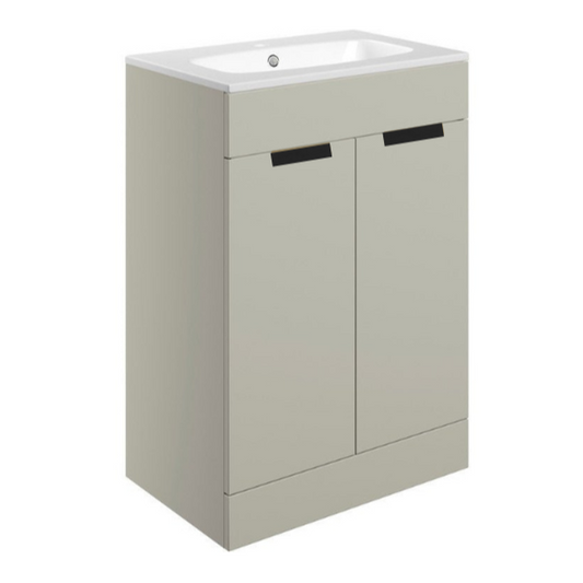 valente 615mm floor standing 2 door basin unit basin matt latte, Alessio, Sink Vanity Unit, Basin Unit, 1