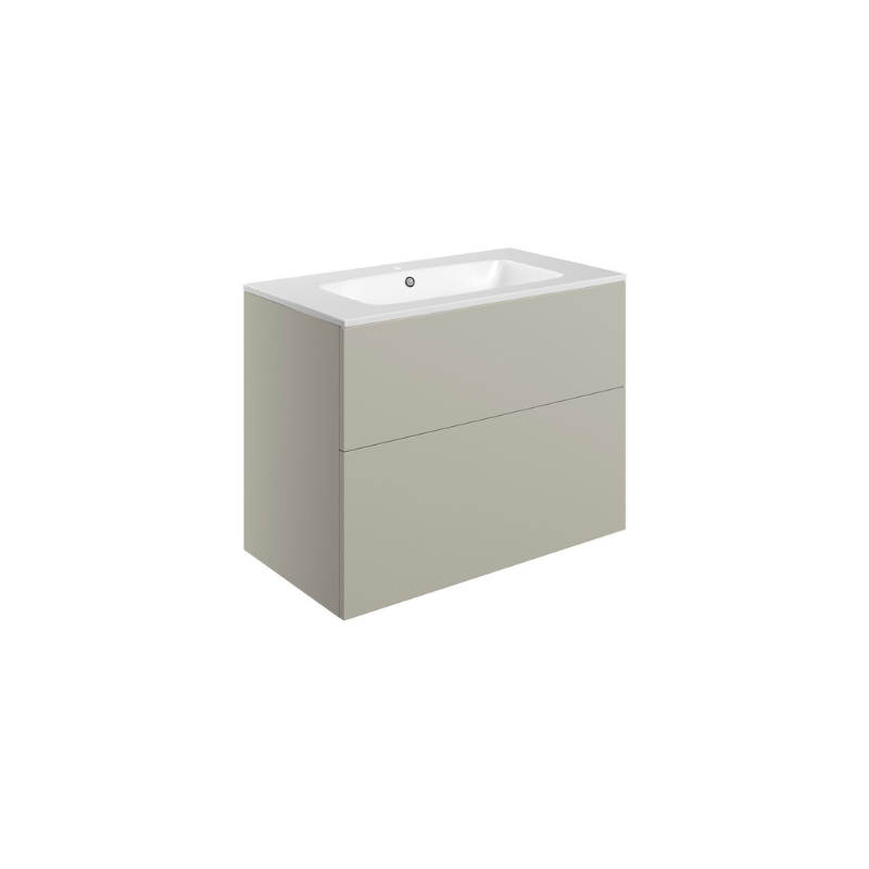 valente 815mm wall hung 2 drawer basin unit basin matt latte, Alessio, Wall Hung Vanity Unit, 3