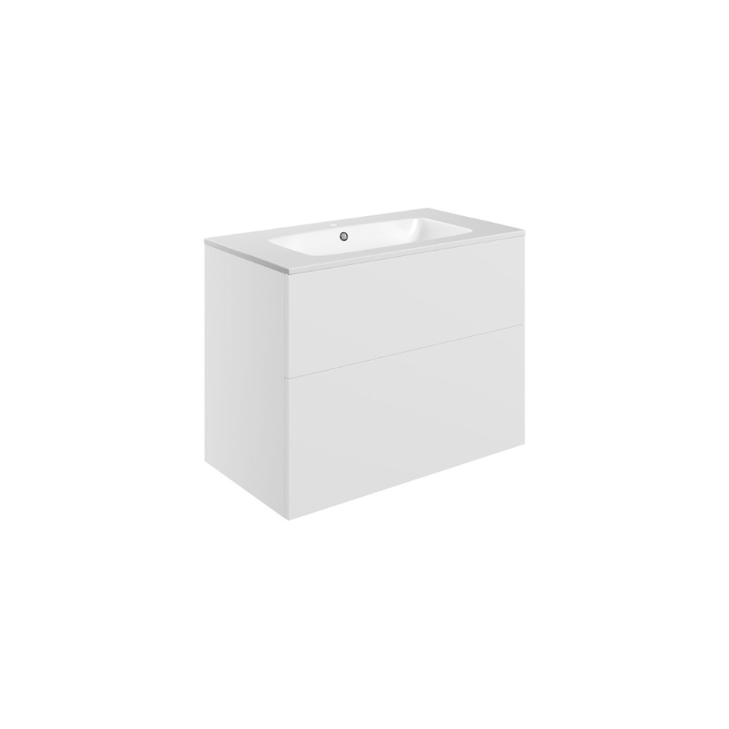 valente 815mm wall hung 2 drawer basin unit basin matt white, Alessio, Wall Hung Vanity Unit, 3