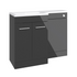 valeria 1100mm combination toilet basin unit lh anthracite gloss brass handles, Alessio, Bathroom Cabinet, 3