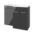 valeria 1100mm combination toilet basin unit rh anthracite gloss brass handles, Alessio, Bathroom Cabinet, 3