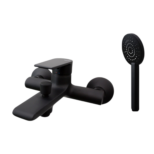vema timea matt black wall mounted bath shower mixer, Vema, Black Bath Shower Mixer Taps, Bath Taps, Taps, Wall Mounted Bath Taps, 1