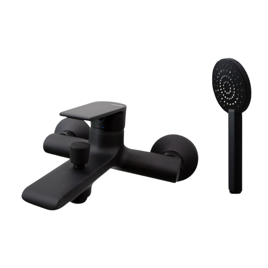 Vema Timea Matt Black Wall Mounted Bath Shower Mixer