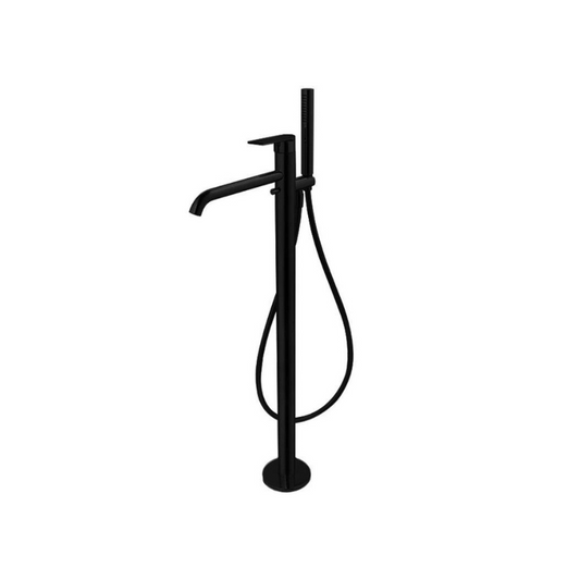 vema timea matt black floor standing bath shower mixer tap, Vema, Black Bath Taps, Taps, 1