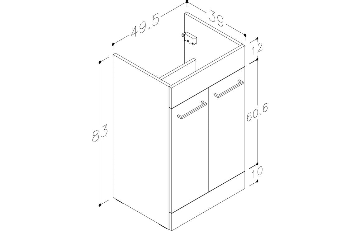 Valeria 1000mm Combination Toilet Basin Unit - RH Oak - Chrome Handles