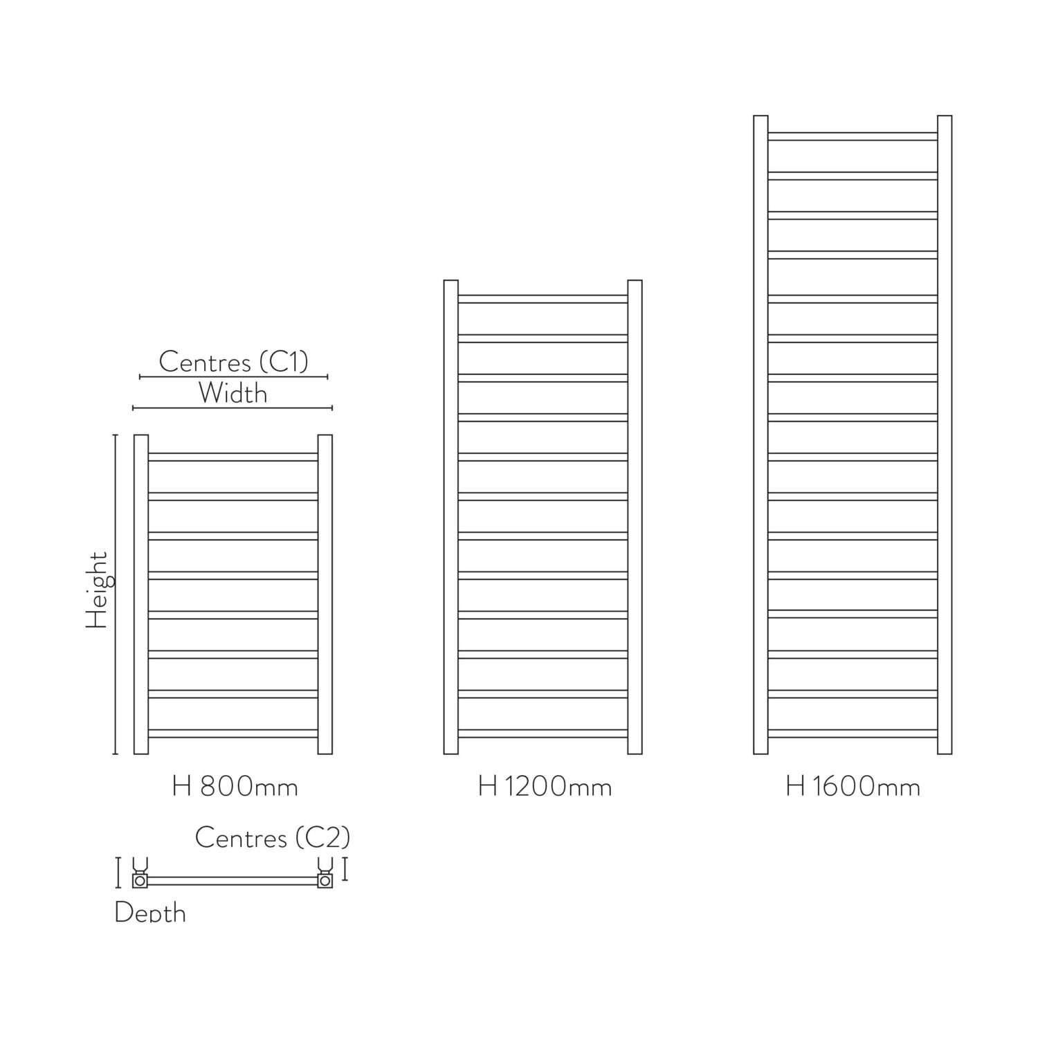 Scudo Vibe Towel Radiator – 500x1200mm