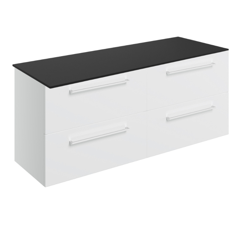 Vito 1200mm Wall Hung Basin Unit & Worktop - White Gloss