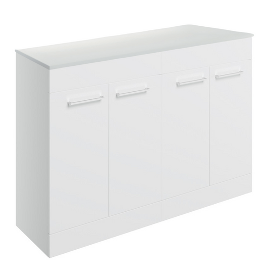 vito 1200mm floor standing basin unit worktop white gloss, Alessio, Sink Vanity Unit, Basin Unit, 1