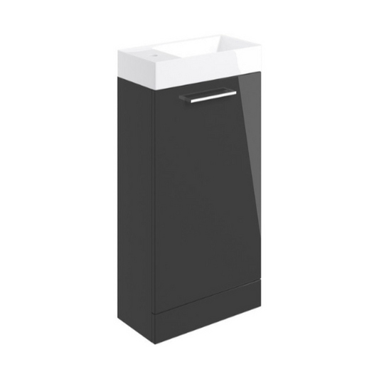 vito 410mm floor standing 1 door basin unit basin anthracite gloss, Alessio, Sink Vanity Unit, Basin Unit, 1