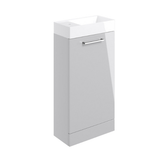 vito 410mm floor standing 1 door basin unit basin grey glo, Alessio, Sink Vanity Unit, Basin Unit, 1