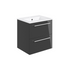 vito 510mm wall hung 2 drawer basin unit basin anthracite gloss, Alessio, Wall Hung Vanity Unit, 2