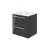 vito 510mm wall hung 2 drawer basin unit basin anthracite gloss, Alessio, Wall Hung Vanity Unit, 3
