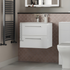 vito 610mm wall hung 2 drawer basin unit basin white gloss, Alessio, Wall Hung Vanity Unit, 6