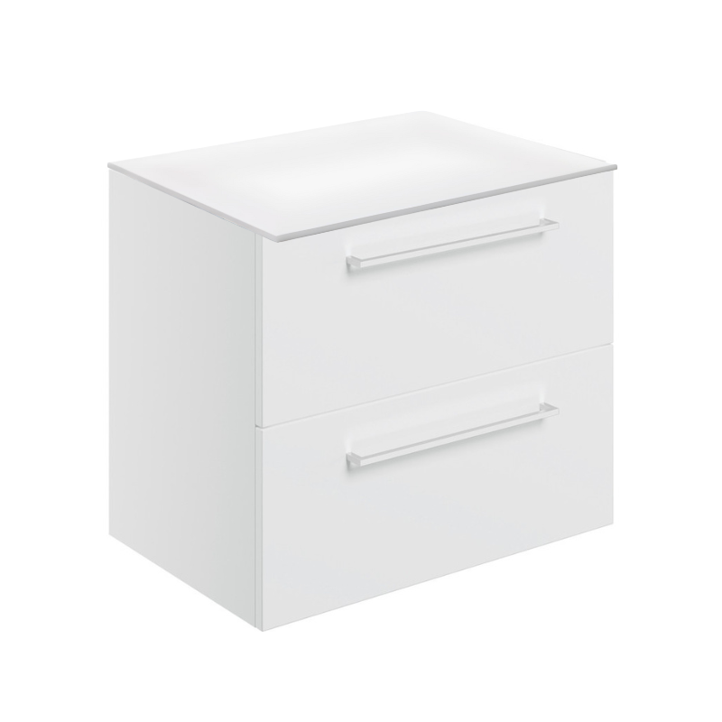 Vito 600mm Wall Hung Basin Unit & Worktop - White Gloss