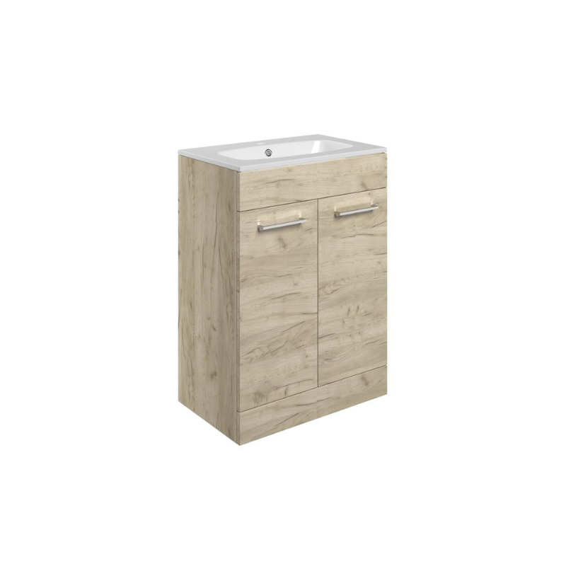 vito 610mm floor standing 2 door basin unit basin oak, Alessio, Sink Vanity Unit, Basin Unit, 3