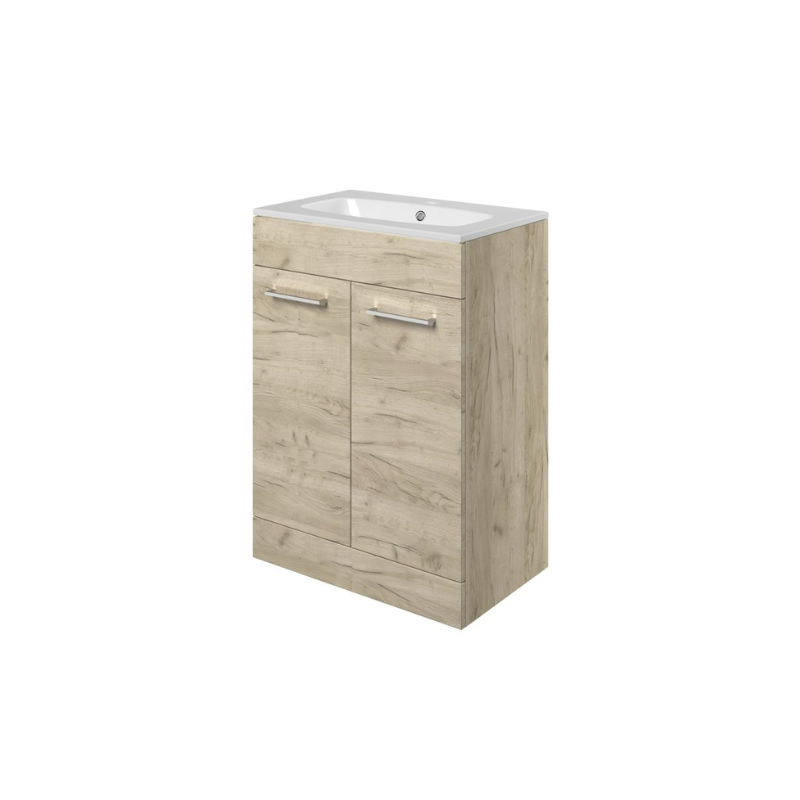 vito 610mm floor standing 2 door basin unit basin oak, Alessio, Sink Vanity Unit, Basin Unit, 4