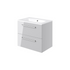 vito 610mm wall hung 2 drawer basin unit basin grey gloss, Alessio, Wall Hung Vanity Unit, 3