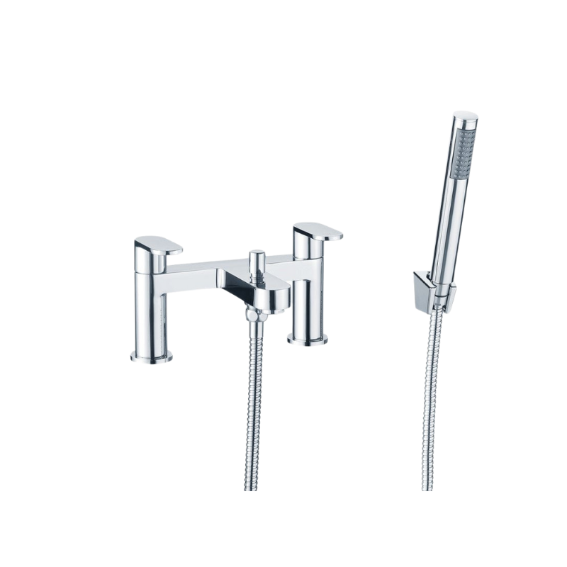 Aurora Chrome Bath Filler Tap with Shower Mixer Kit