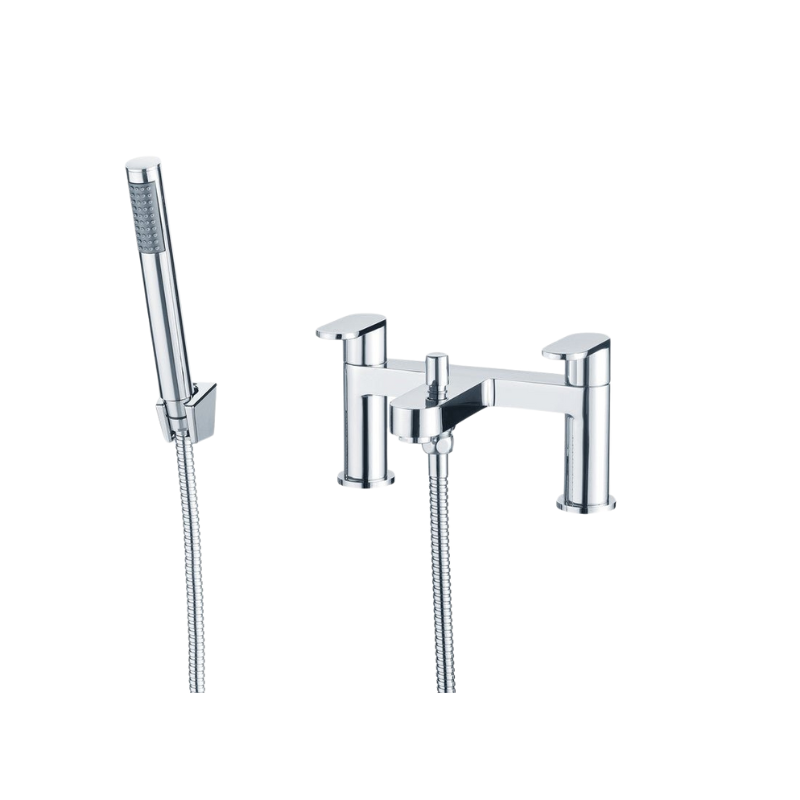 Aurora Chrome Bath Filler Tap with Shower Mixer Kit