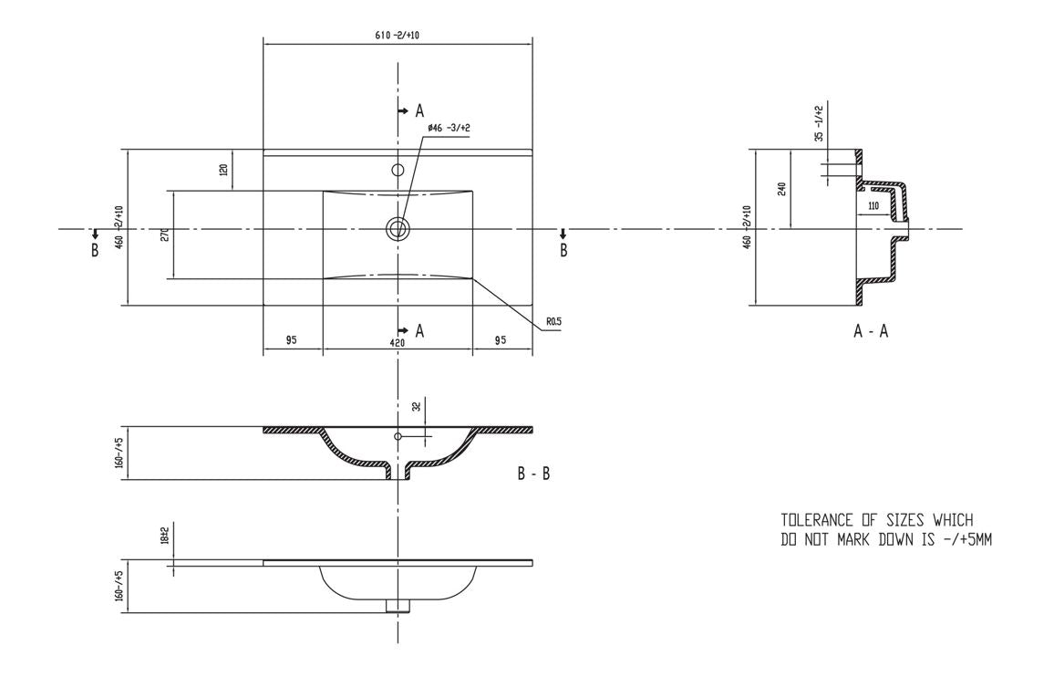 Vito 610mm Floor Standing 2 Door Basin Unit & Basin - Oak