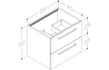 vito 610mm wall hung 2 drawer basin unit basin white gloss, Alessio, Wall Hung Vanity Unit, 7