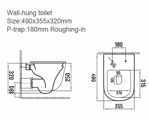 Riviera Round Wall Hung Toilet & Seat White