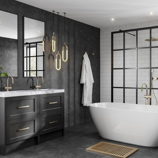 Multipanel White Grey Metro Tile Effect Shower Panel