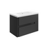 zane 815mm wall hung basin unit white basin matt black, Alessio, Wall Hung Vanity Unit, 2