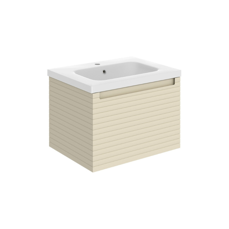 Zante 615mm Wall Hung Basin Unit - Matt Cotton