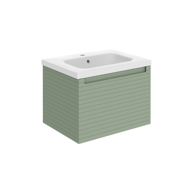 Zante 615mm Wall Hung Basin Unit - Willow Green