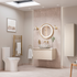 zante 600mm wall hung basin unit worktop matt cotton, Alessio, Wall Hung Vanity Unit, 3