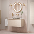 zante 600mm wall hung basin unit worktop matt cotton, Alessio, Wall Hung Vanity Unit, 1