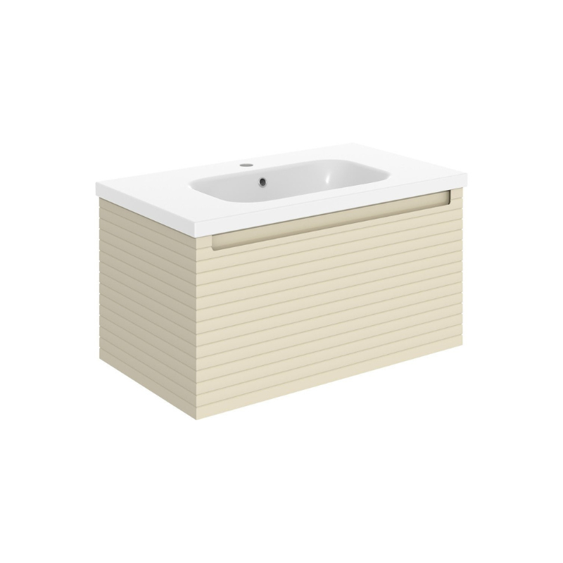 Zante 815mm Wall Hung Basin Unit - Matt Cotton